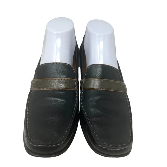 Cole Haan‎ Black Green Leather Moc Toe Loafer Leather Sole Size 9B - Picture 2 of 9